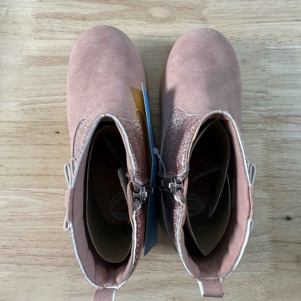 Munchkin Stride Rite Little Girl's Size‎ 12M Avalon Pink Glitter Side-Zip Boots
